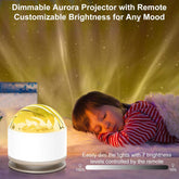 Aurora Projector Light with Remote, 16 Color Galaxy Mood Night Lamp